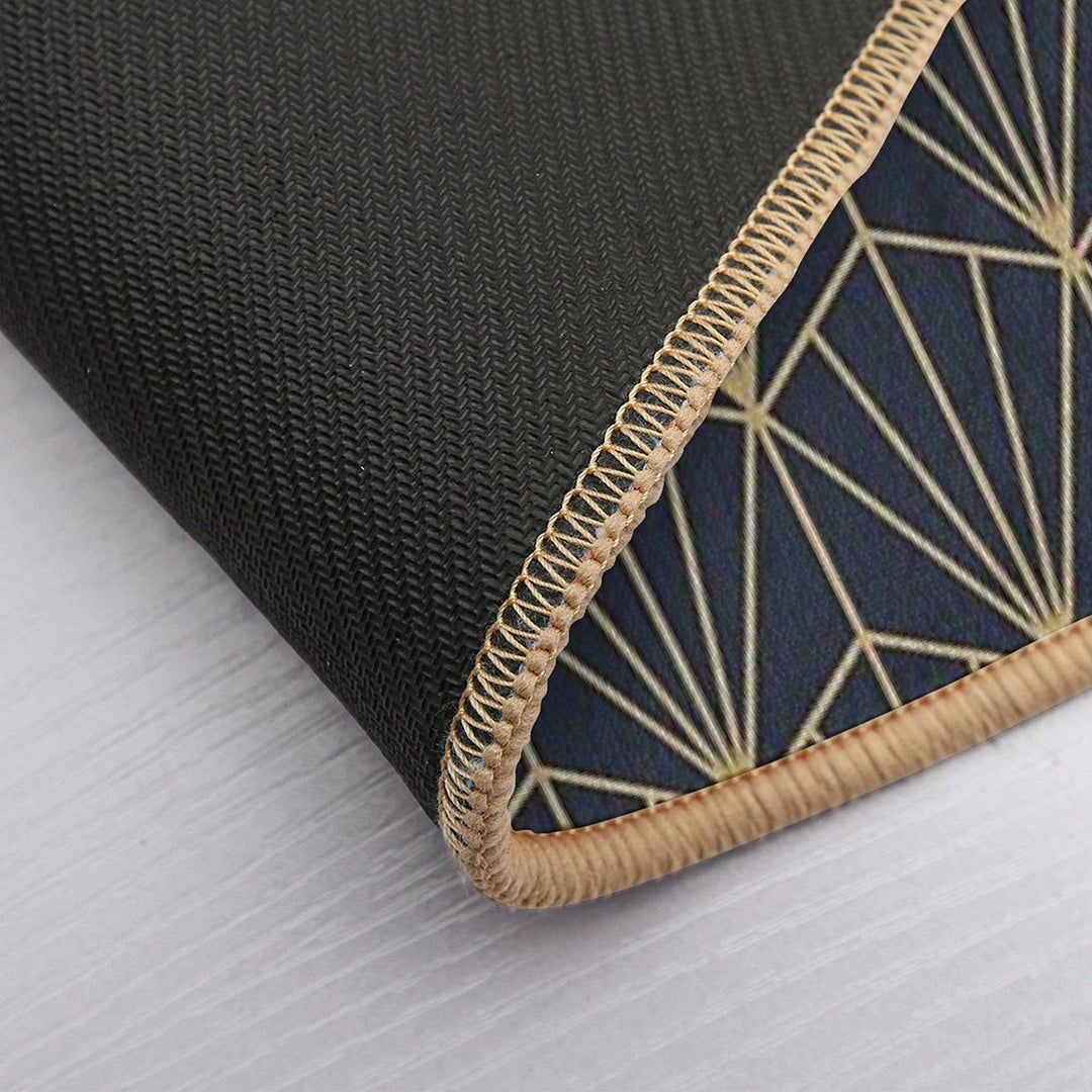 Art Deco in Navy And Gold  Stain-Proof Bath Mat