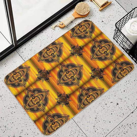 Orange Mandala  Pet-Safe Bath Mat