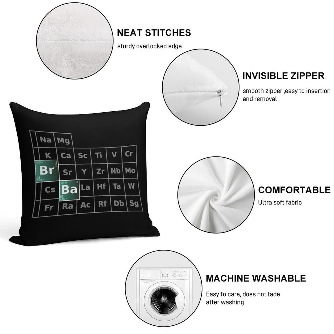Breaking Bad Periodic Table Soft Washable Throw Pillow