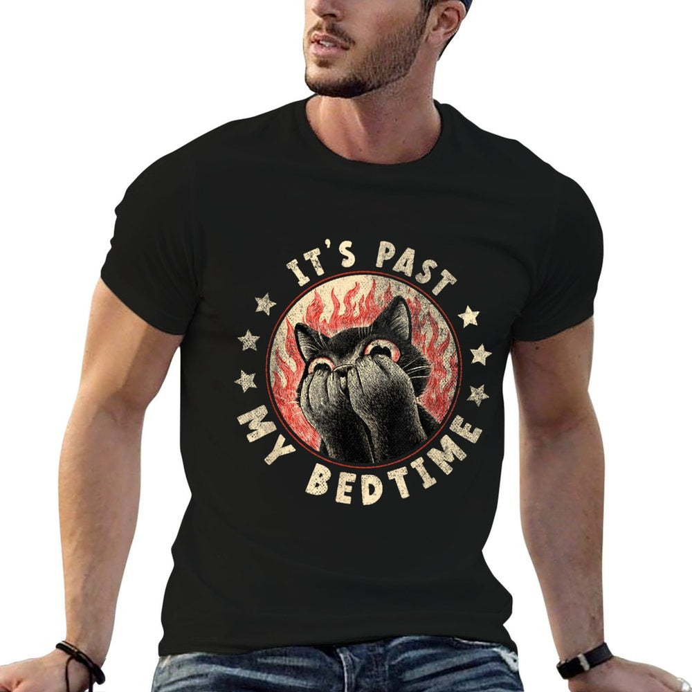 Its Past My Bedtime  Funny Sleepy Cat Meme Ironic  Breathable T-Shirt