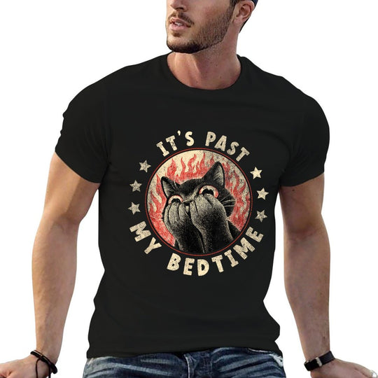 Its Past My Bedtime  Funny Sleepy Cat Meme Ironic  Breathable T-Shirt