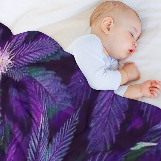Psychedelic Purple Cannabis Marijuana Weed Pot Leaves Shrink-resistant Throw Blanket