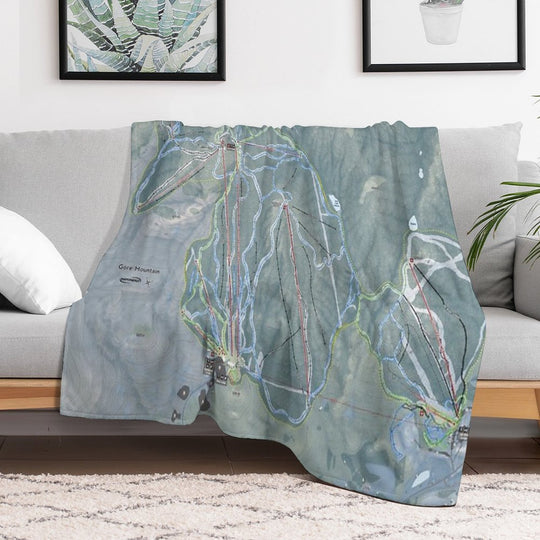 Gore Mountain Resort Trail Map Gift-ready Throw Blanket