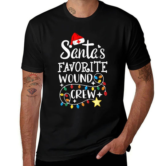 Santas Favorite Wound Crew Christmas Wound Care Nurse Crew  Slim-fit Cut T-Shirt