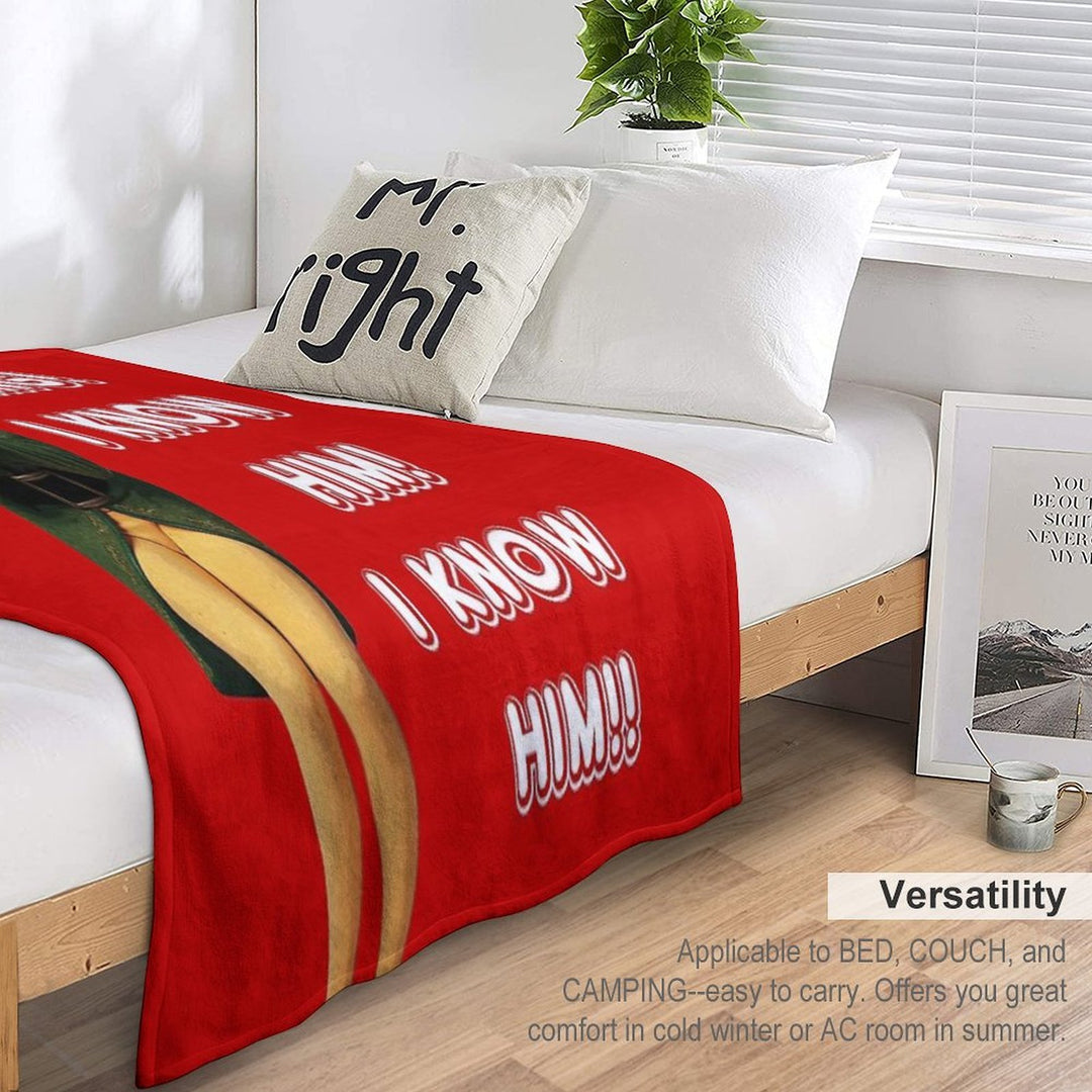 SANTA'S COMING! I KNOW HIM! Elf The Movie Will Ferrell Buddy Christmas Lightweight Throw Blanket