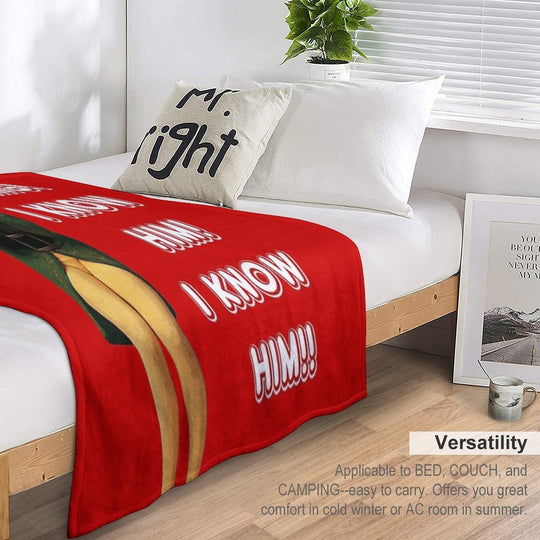 SANTA'S COMING! I KNOW HIM! Elf The Movie Will Ferrell Buddy Christmas Lightweight Throw Blanket