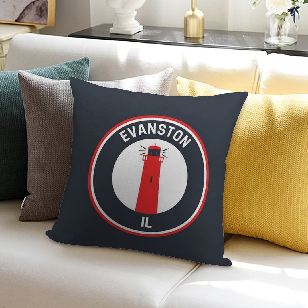 Vintage Evanston Illinois Soft High-Density Material Throw Pillow