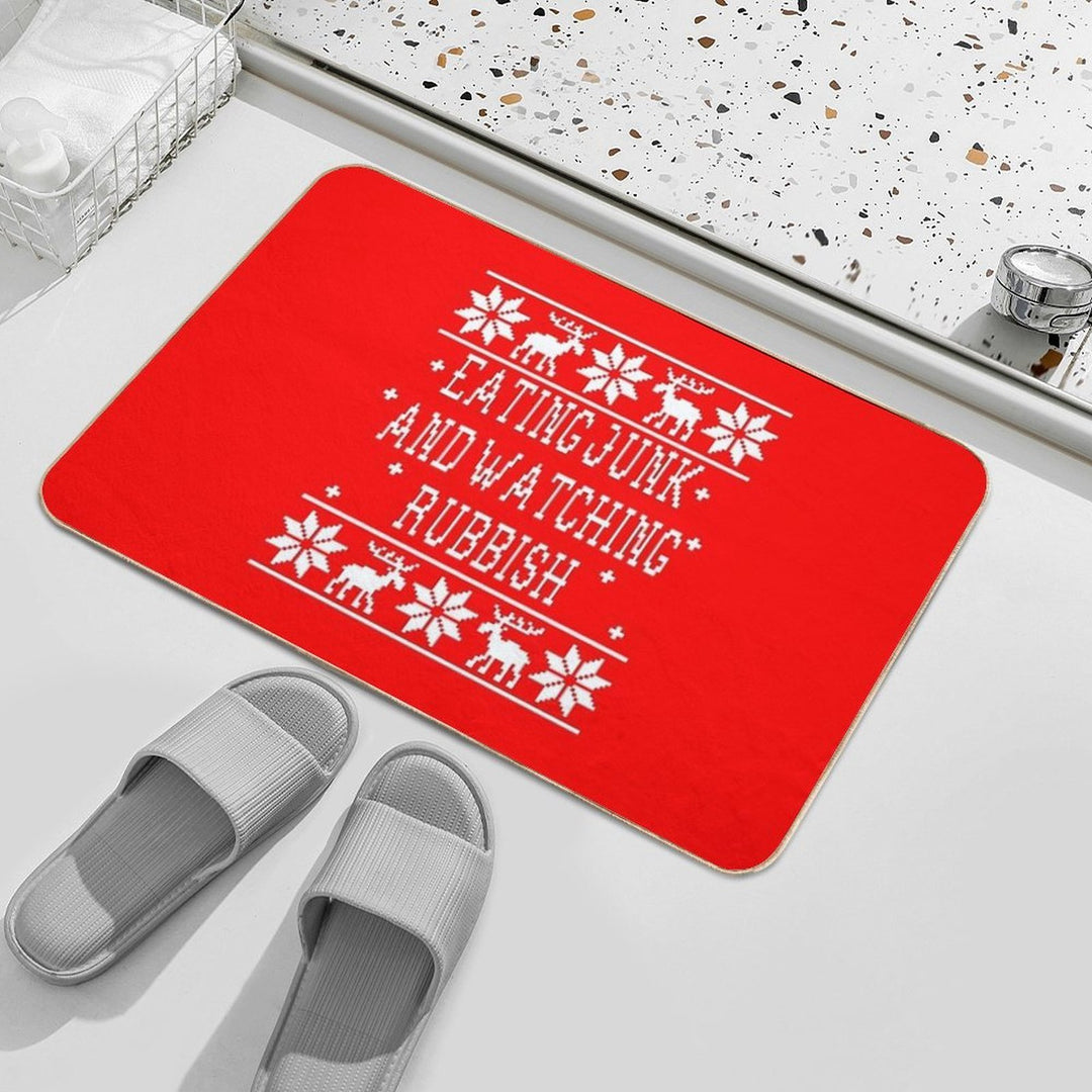 Eating Junk And Watching Rubbish  Rapid-Drying Bath Mat