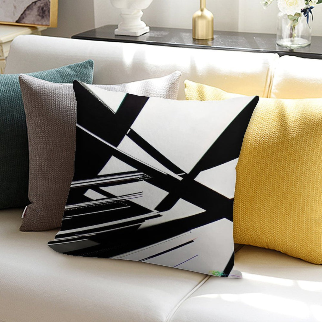 Abstract Geometric Black And White 77 Soft Washable Throw Pillow