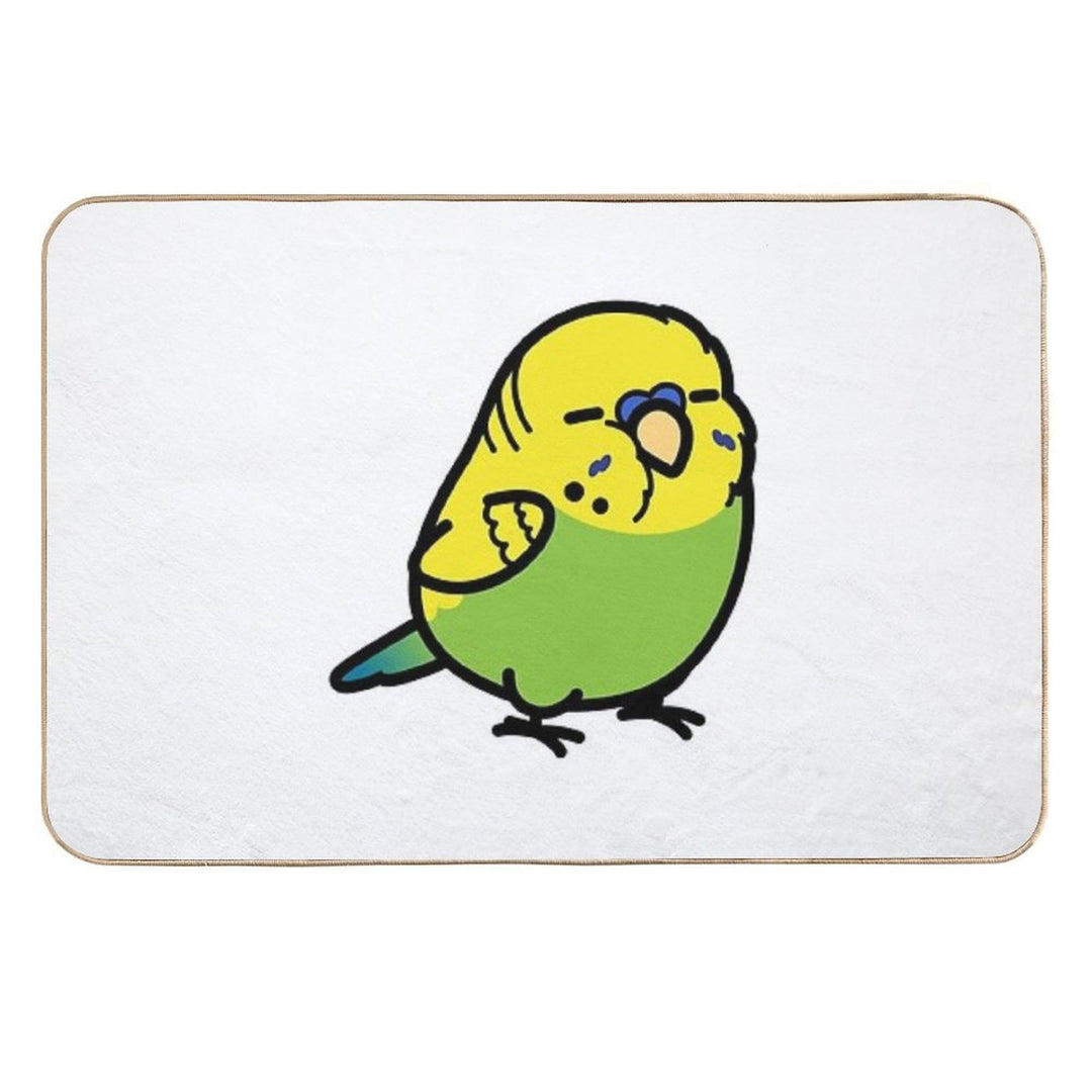 Chubby Green English Budgie - Male  Slip-Resistant Bath Mat