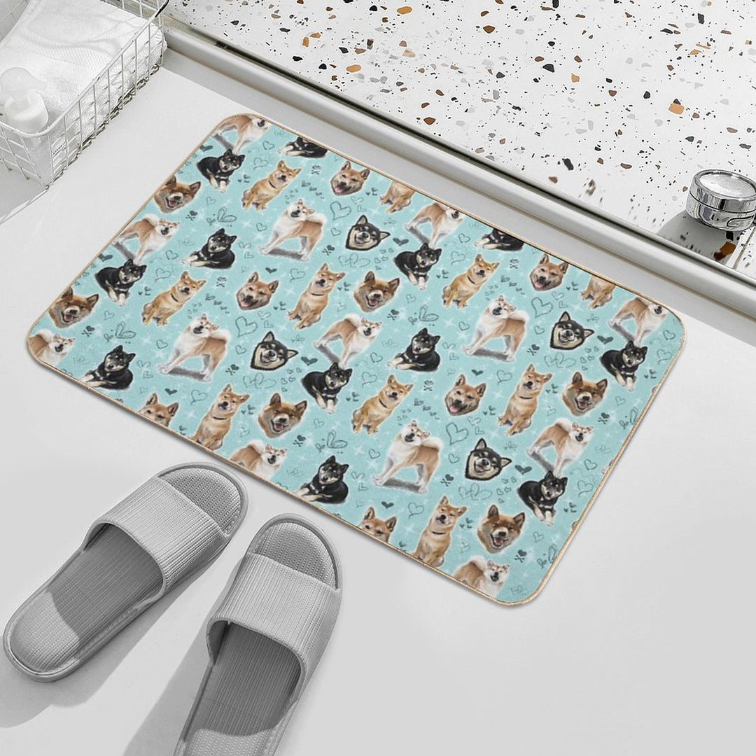Shiba Inu  Slip-Resistant Bath Mat