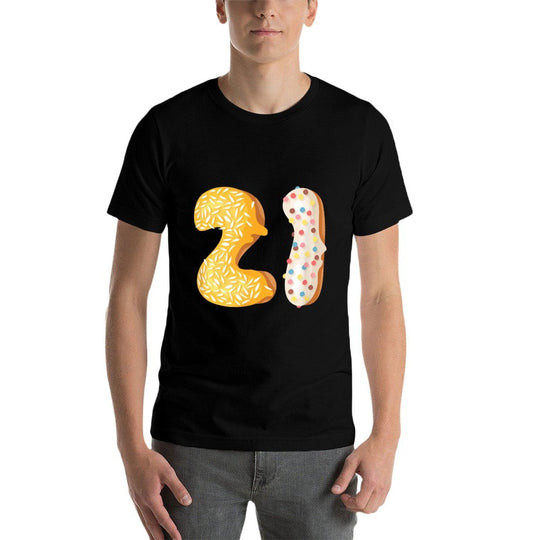 Doughnut 21st Birthday Day Donut Gift Women Men Bday  Fade-proof Color T-Shirt