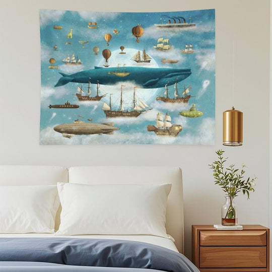 Ocean Meets Sky - Book Art Tapestry