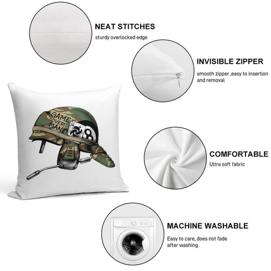 Game Over, Man! Soft Shrink-Resistant Throw Pillow