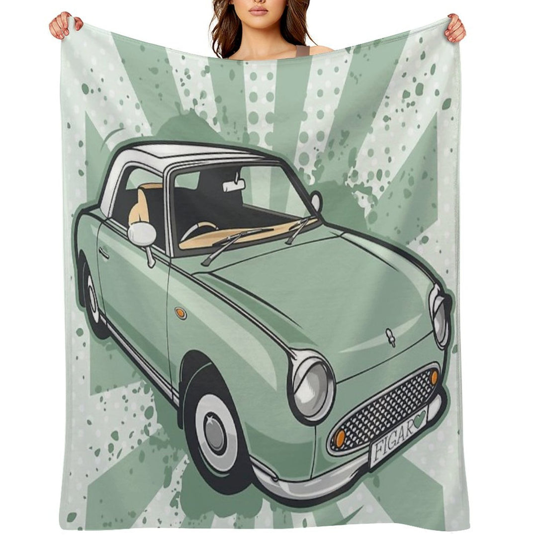 Emerald Green Nissan Figaro Versatility Throw Blanket
