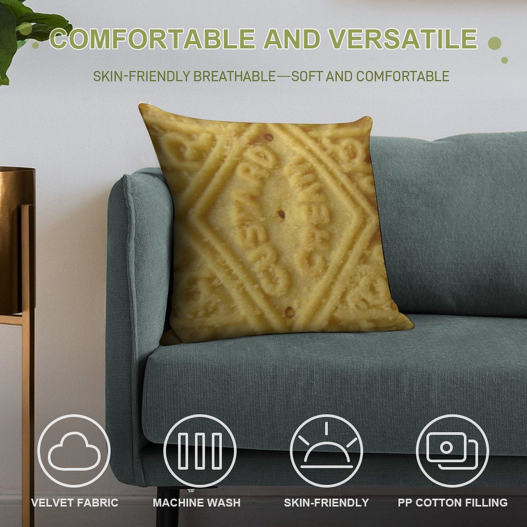 Custard Cream Soft Bedroom Essential Throw Pillow