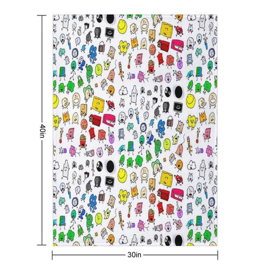 BFDI All Characters (Transparent) Anti-pilling Throw Blanket
