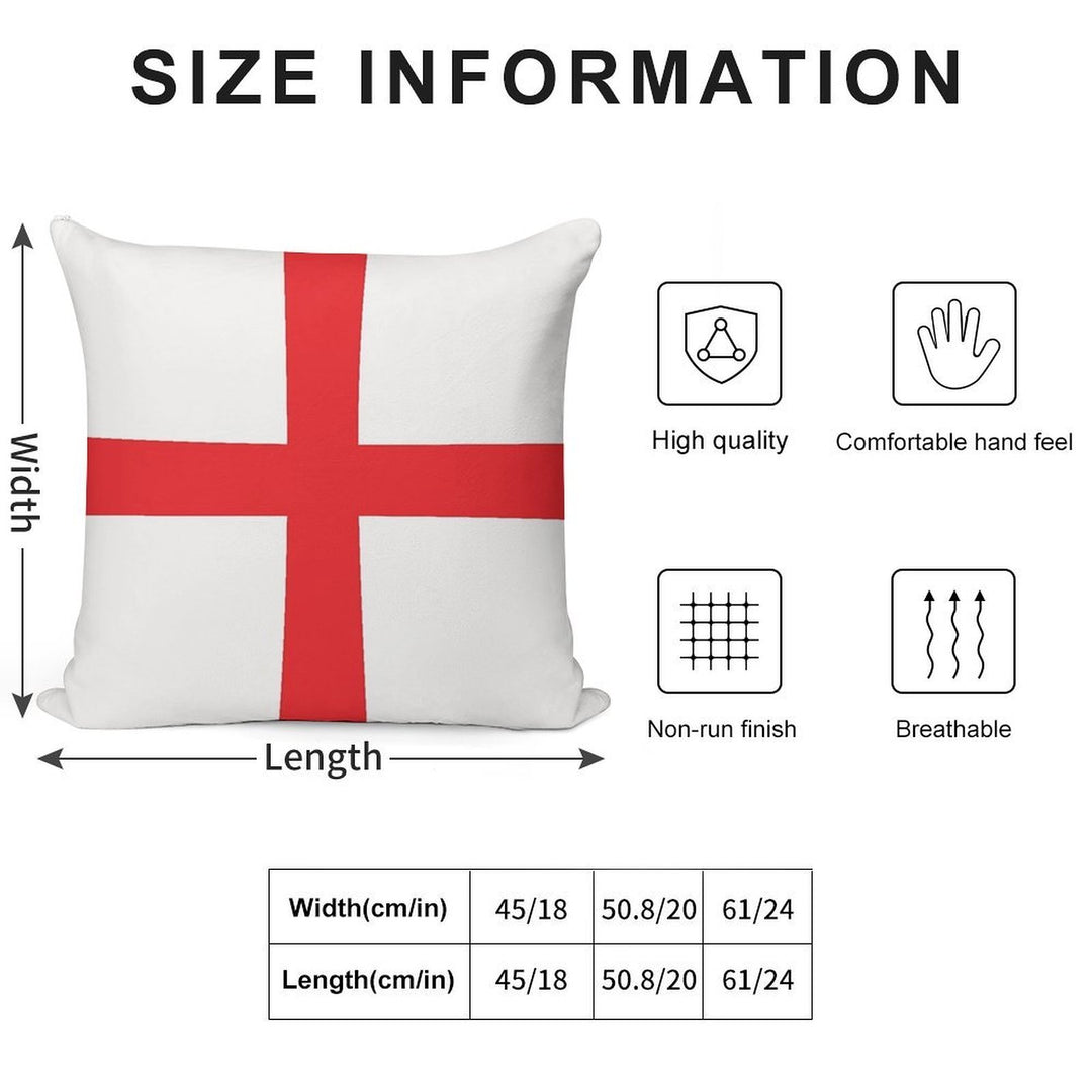 World of Color Flags - Country Cushion - Flag of England Soft Hidden Zipper Throw Pillow