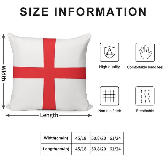 World of Color Flags - Country Cushion - Flag of England Soft Hidden Zipper Throw Pillow