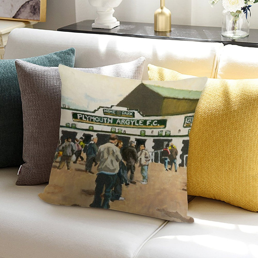 Plymouth Argyle Soft Hidden Zipper Throw Pillow