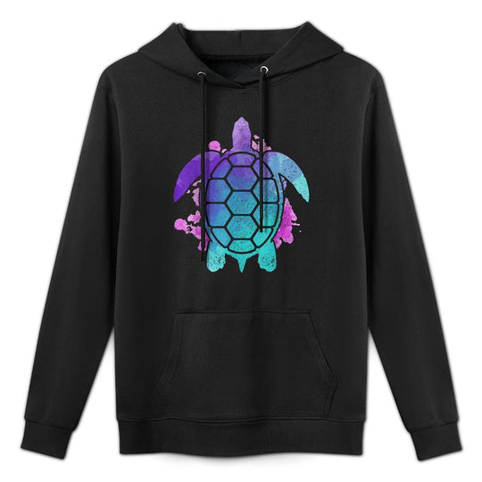 Sea Turtle - Watercolor Art Ocean SCuba Diving Machine Washable Hoodie