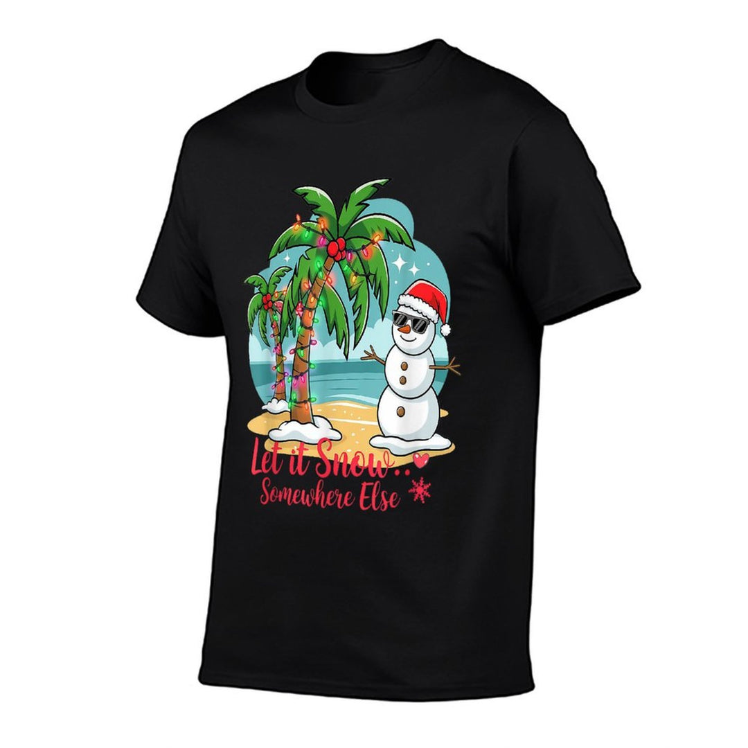 Let It Snow… Somewhere Else – Tropical Christmas Fun  Heathered Texture T-Shirt