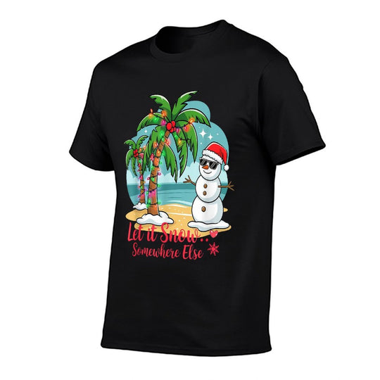 Let It Snow… Somewhere Else – Tropical Christmas Fun  Heathered Texture T-Shirt