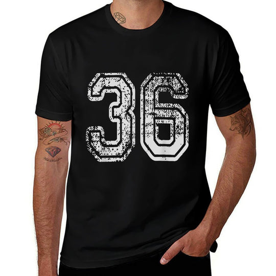 Team Jersey Uniforms Number 36 School Sports 36th Birthday  Vintage-inspired T-Shirt