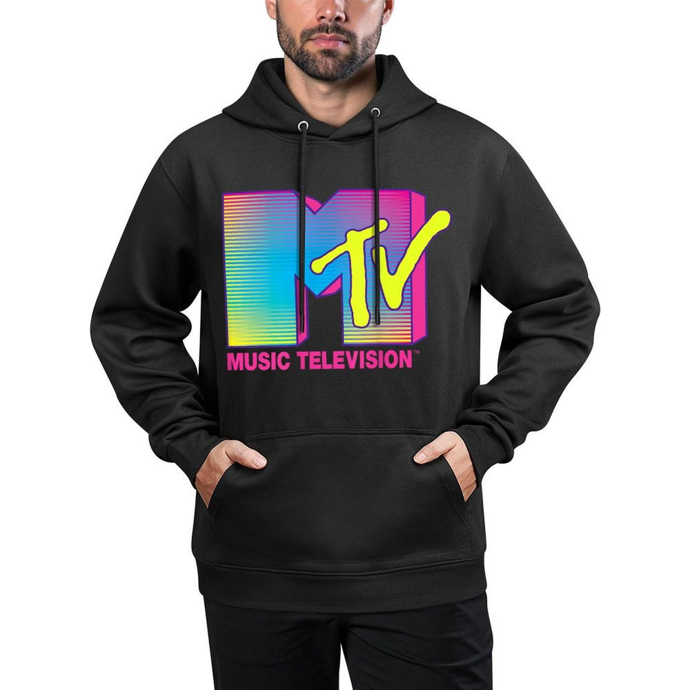MTV Logo Fluorescent Colors Retro Design All-Day Comfort Hoodie