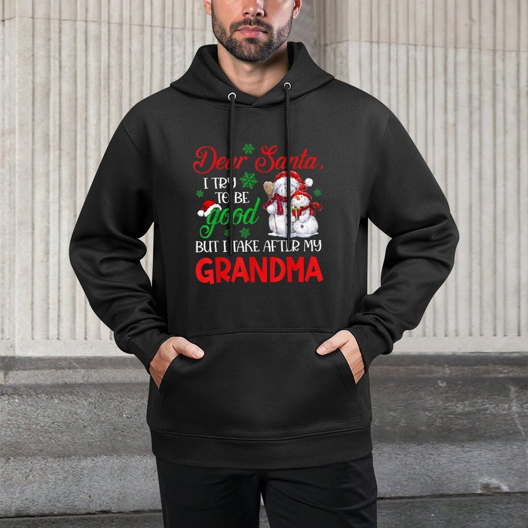 Dear Santa I Try To Be Good But I Take After My Grandma Xmas Medium-Weight Fabric Hoodie
