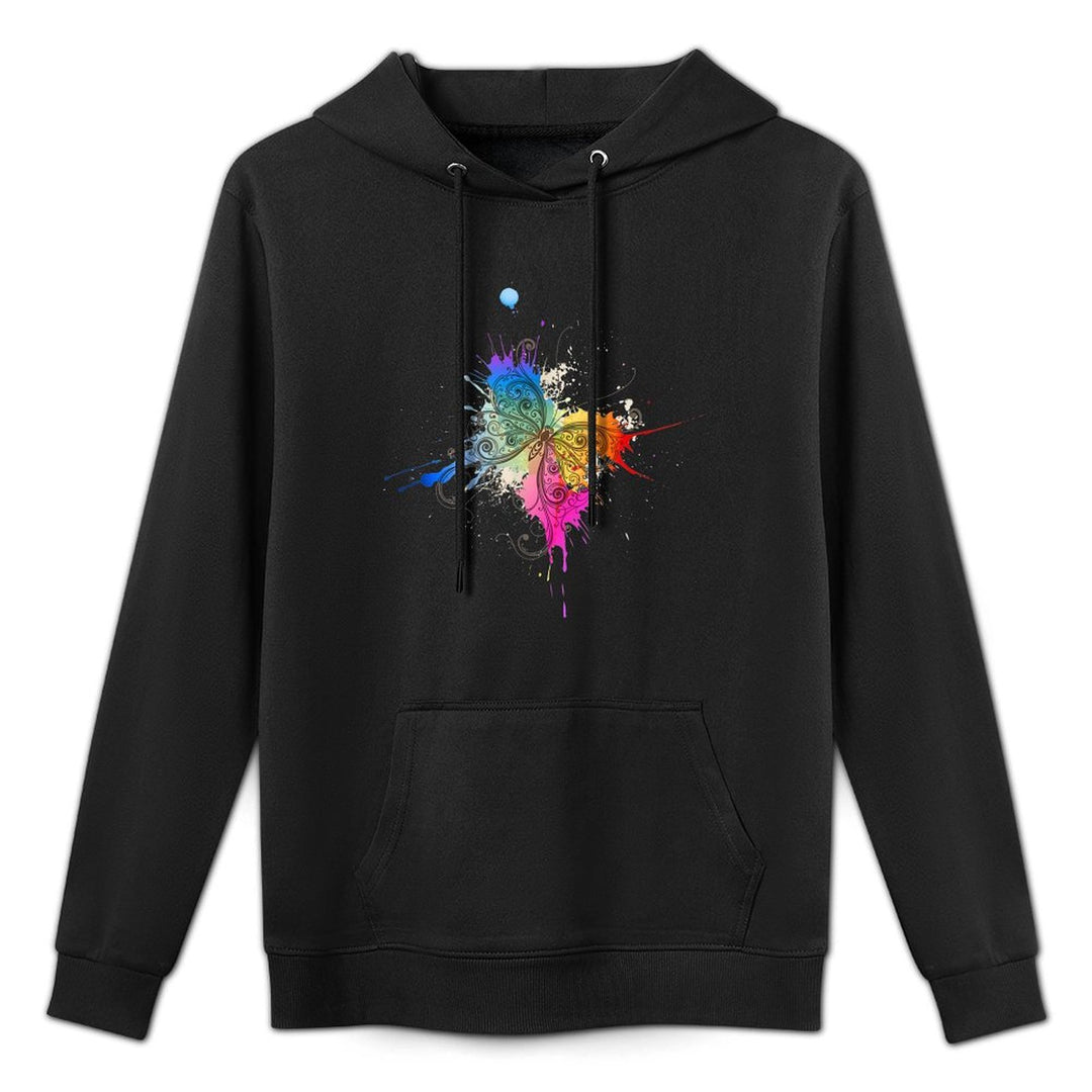 Colorful, Abstract Butterfly Artwork Design Colorfast Hoodie