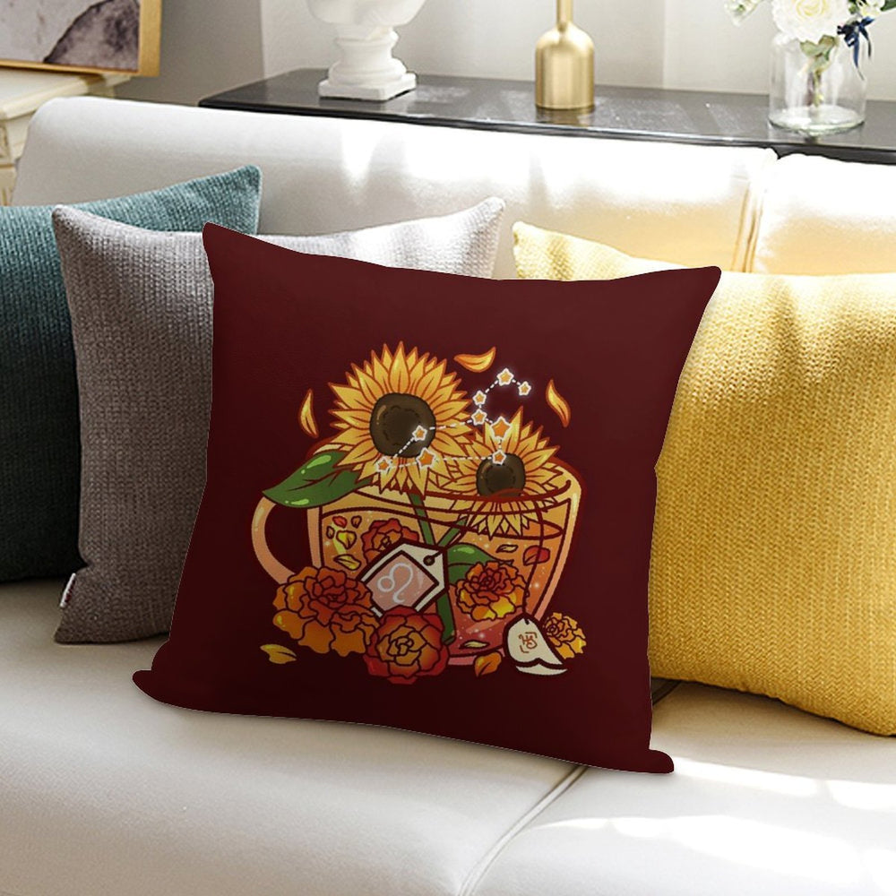 Leo Zodiac Teacup Soft Luxury Feel Throw Pillow