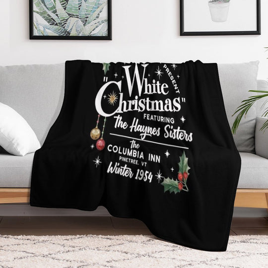 Vintage White Christmas Movie Premium Throw Blanket