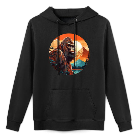 Gorilla Landscape Colorful Mountains Animal Print Art Customizable Surface Hoodie