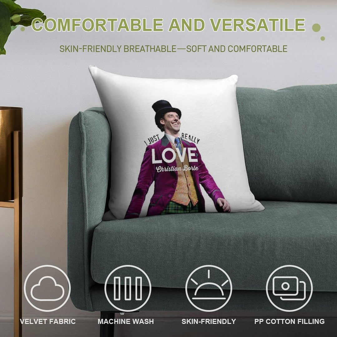 I Just Really Love Christian Borle Soft Luxury Feel Throw Pillow