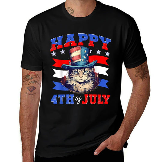 Party 4th Of July Cat  Soft T-Shirt