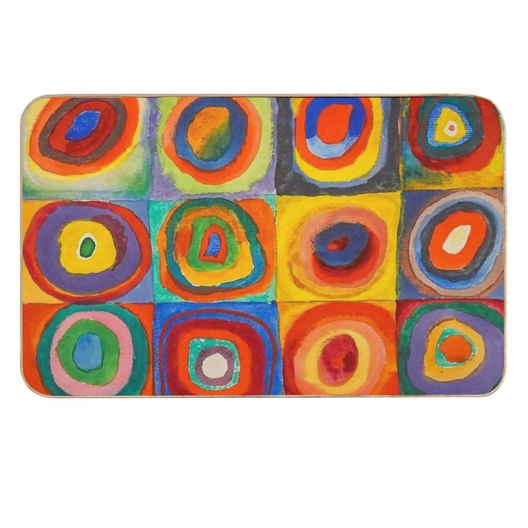 Wassily Kandinsky  Color Study Squares with Concentric Circles , Abstract  High-Traffic Bath Mat
