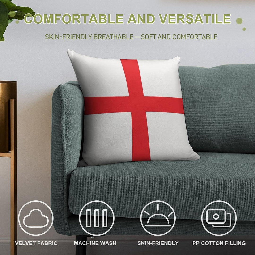 World of Color Flags - Country Cushion - Flag of England Soft Hidden Zipper Throw Pillow
