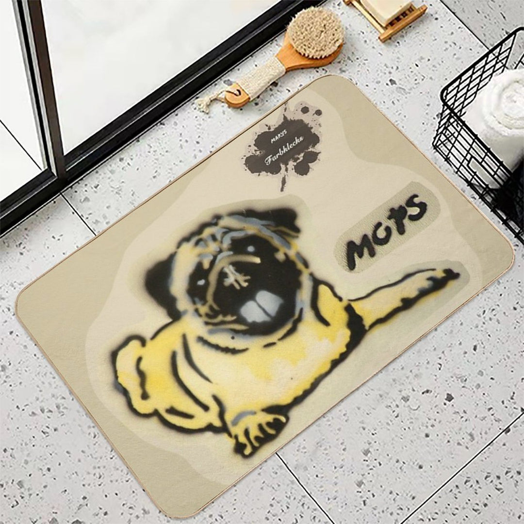 A Lying Pug  Odorless Bath Mat