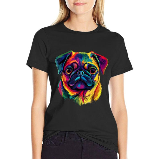 Pug Lover Cute Colorful Pug Puppy Dog Face For Men Women  Trendy Pattern T-Shirt