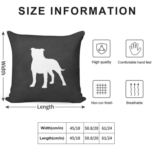 Staffordshire Bull Terrier Silhouette(s) Soft Decorative Cover Throw Pillow