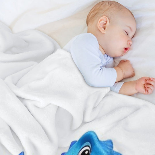 Smiling Dinosaur Cartoon Character Sustainable Throw Blanket