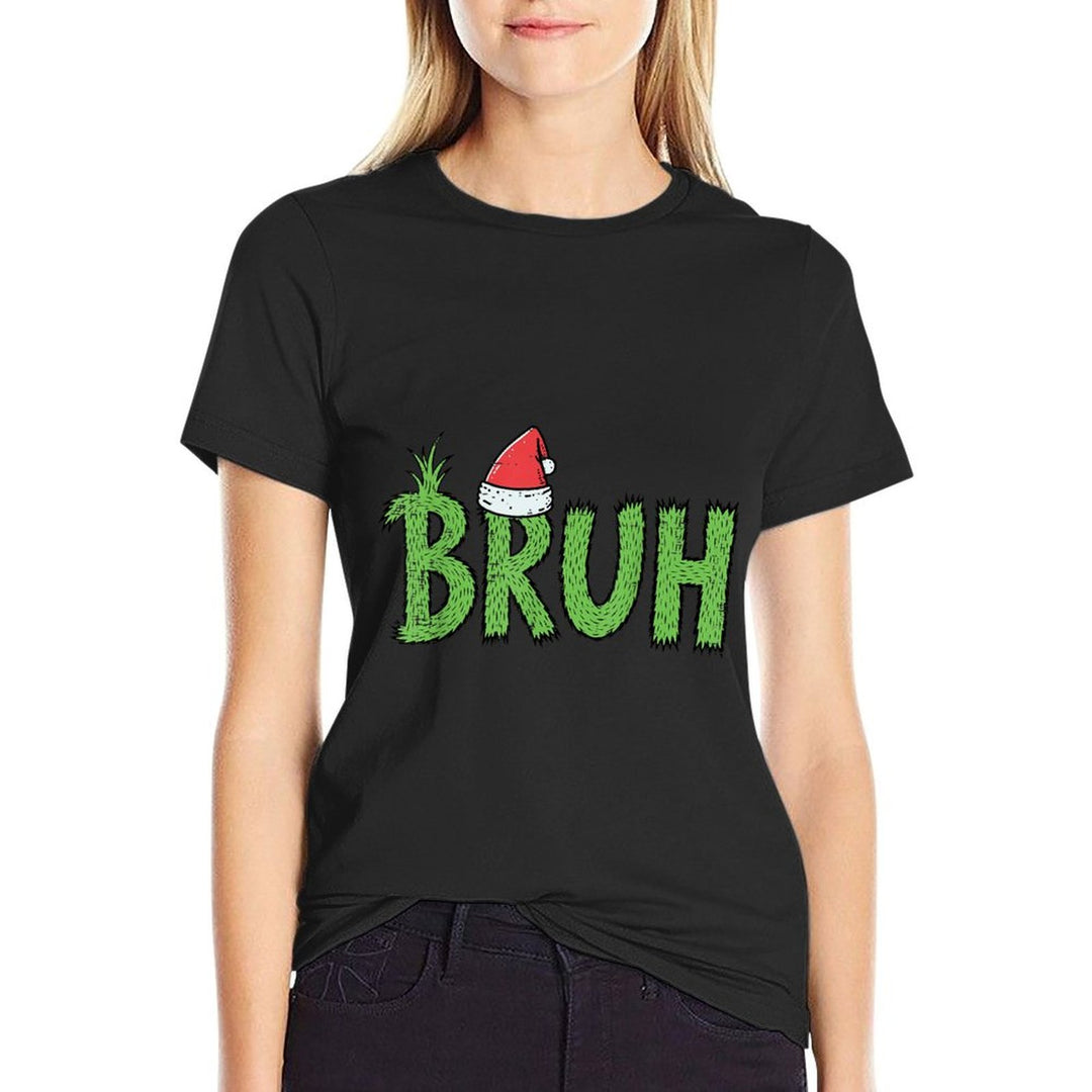 Christmas Bruh Santa Hat Funny Xmas Meme Humor Men Women Kid  Soft T-Shirt