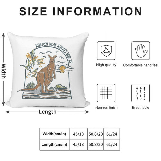 Vintage Style Kangaroo  Always Was Always Will Be Soft Short Plush Fabric Throw Pillow
