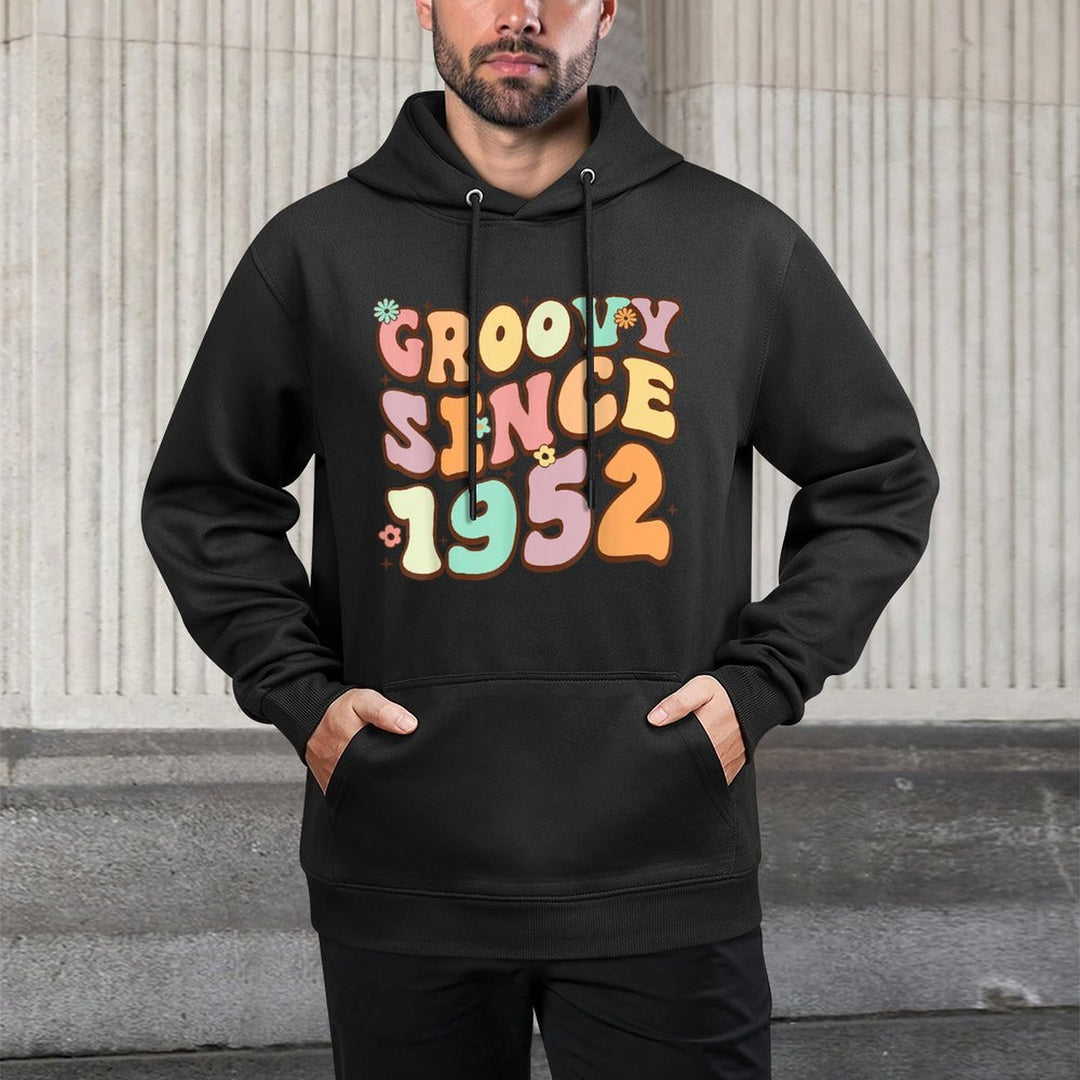 Groovy Awesome Since 1952 70 Years Old Funny 70th Birthday Relaxed Fit Hoodie