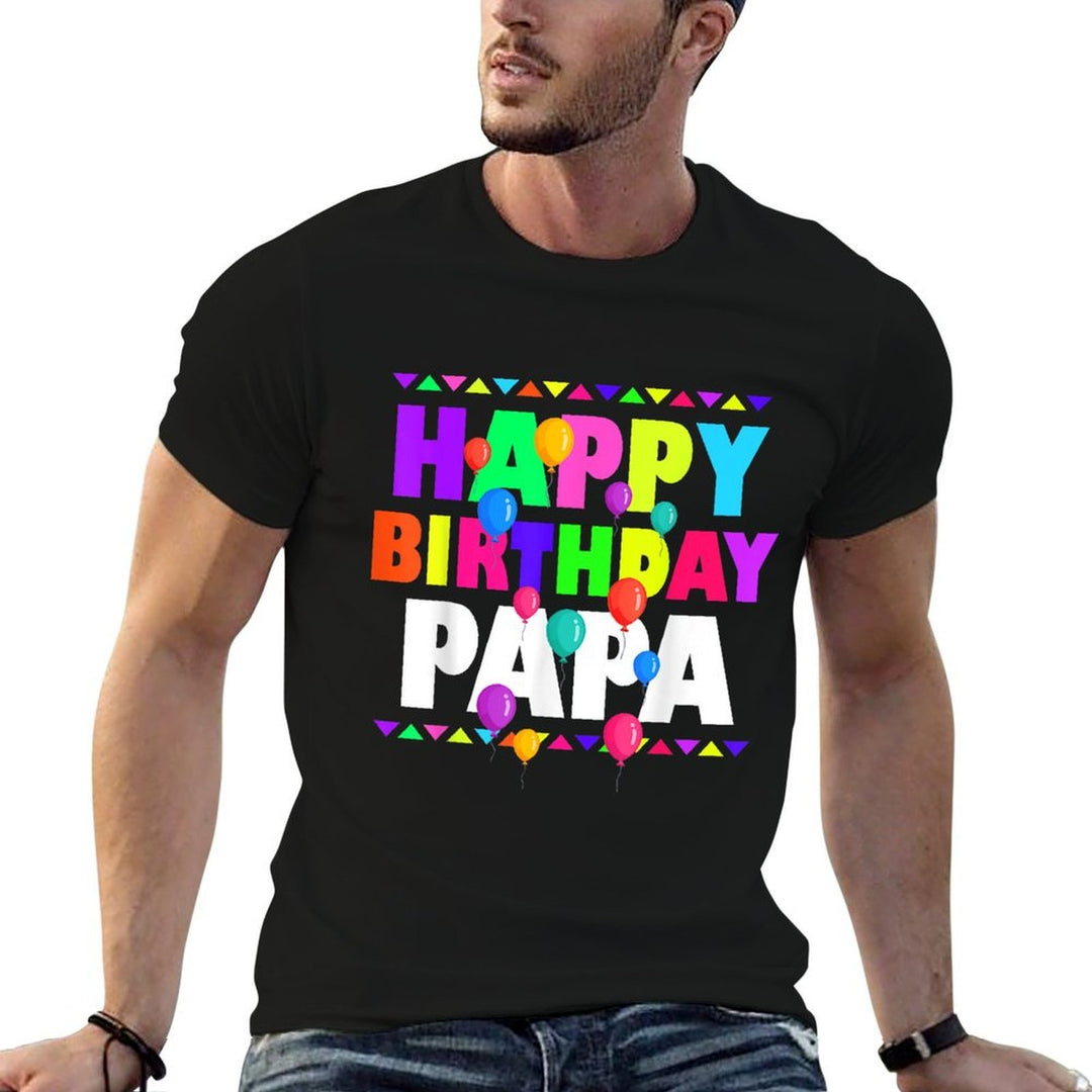 Happy Birthday Papa Cute Toddler Matching Family B-Day Party  Heathered Texture T-Shirt