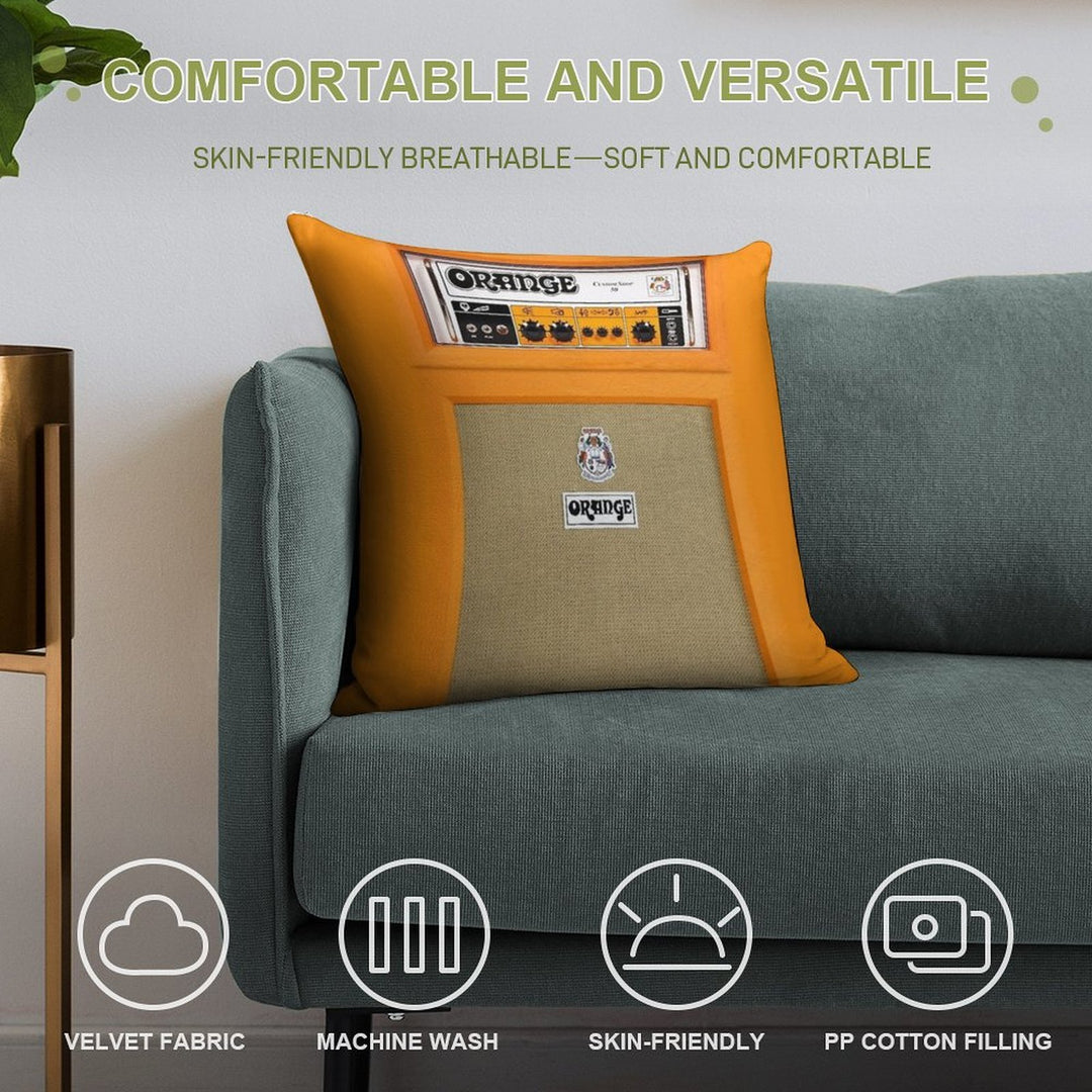 Orange Soft Durable Construction Throw Pillow