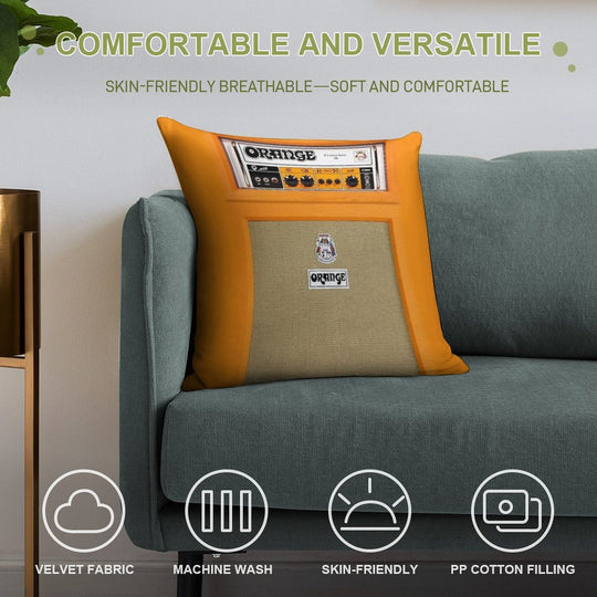 Orange Soft Durable Construction Throw Pillow