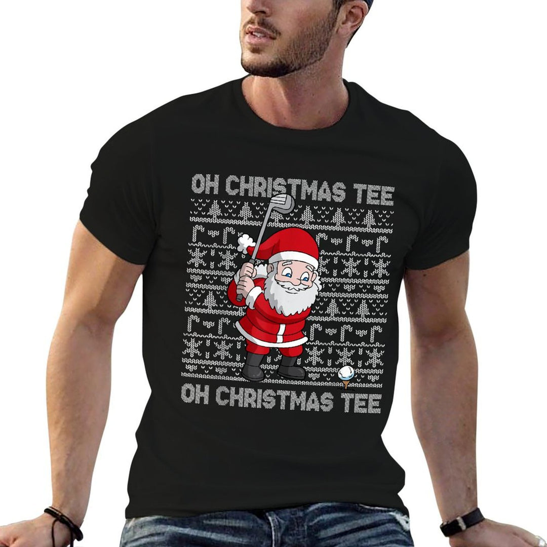 Golf Oh Christmas Santa Claus Golfer Golfing  High-quality Stitching T-Shirt
