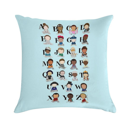 Awesome Woman Alphabet Soft Hidden Zipper Throw Pillow